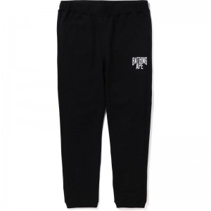 Men Bape Nyc Logo Sweat Pants Pants Black USA | LZ1446446