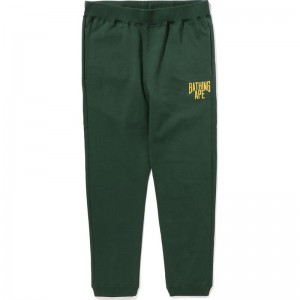 Men Bape Nyc Logo Sweat Pants Pants Green USA | GS0952592