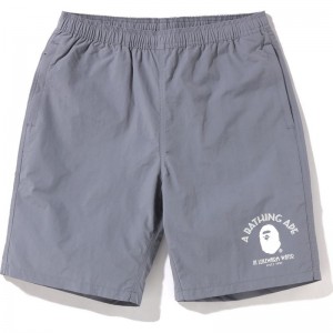 Men Bape Nylon Beach Shorts Shorts Grey USA | FV2407047