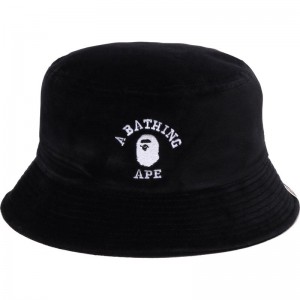 Men Bape One Point Bucket Hat Caps Black USA | DQ5986296