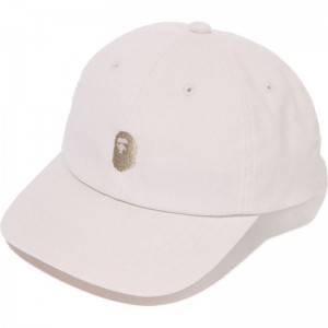 Men Bape One Point Corduroy 6panel Cap Caps White USA | QT6517457