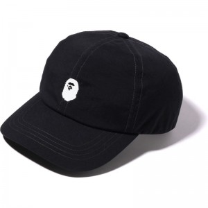 Men Bape One Point Panel Cap Caps Black USA | UG5637367