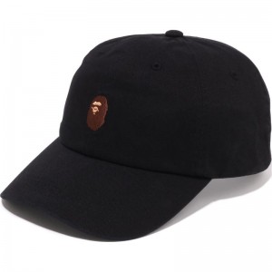 Men Bape One Point Panel Cap Caps Black USA | FO3537557