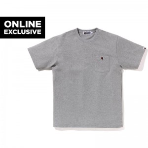 Men Bape One Point Pocket Tee Bapec Cut And Sewn Grey USA | IN8320430