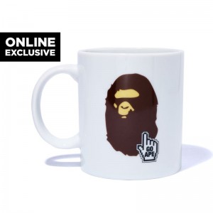 Men Bape Online Mug Bapec Home White USA | WW9365935