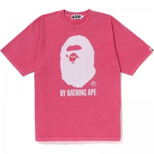 Men Bape Overdye By Bathing Ape Relaxed Fit Tee Cut And Sewn Pink USA | NL5042002