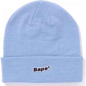 Men Bape Patch Knit Cap Caps Sax USA | AT9519159