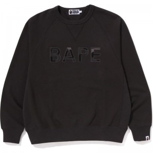 Men Bape Patch Relaxed Fit Crewneck Sweatshirts Grey USA | QE1853283