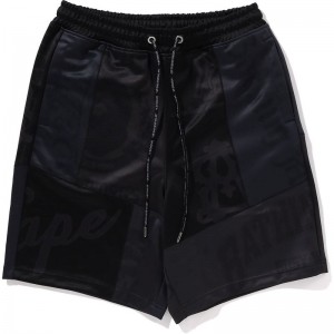 Men Bape Patchwork Basketball Shorts Shorts Black USA | UK5410540