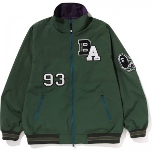 Men Bape Patchwork Loose Fit Light Jacket Jackets Green USA | US1127017