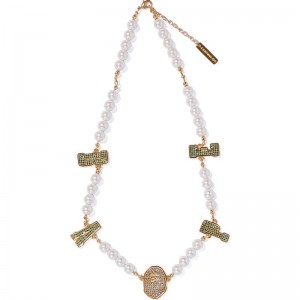 Men Bape Pearl Necklace Accessories White USA | DP3842982