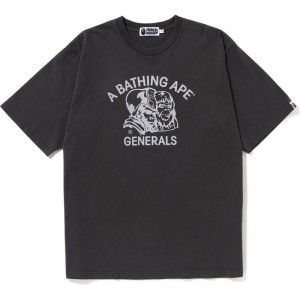 Men Bape Pigment Dyed General Relaxed Fit Tee Cut And Sewn Black USA | RD4392032