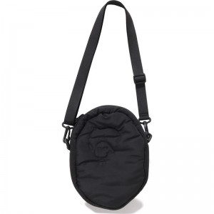 Men Bape Quilting Ape Head Shoulder Bag Bags Black USA | LS9363133