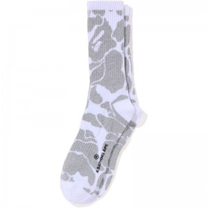 Men Bape Reflective Camo Socks Socks White USA | TA1118418