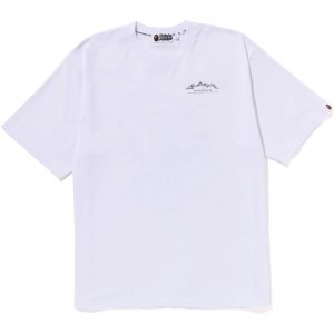 Men Bape Reflective Print Tee Relaxed Fit Cut And Sewn White USA | TT4876886