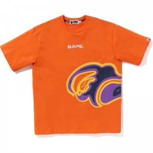 Men Bape Relaxed Fit Tee Cut And Sewn Orange USA | YR4146616