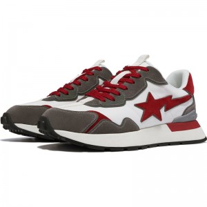 Men Bape Road Sta Express #2 Sneakers Red Grey USA | GW1756876