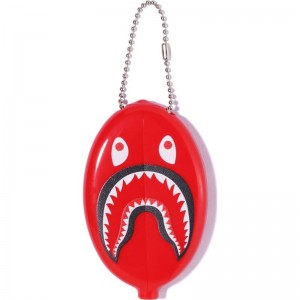 Men Bape Shark Coin Case Accessories Red USA | LX9587757