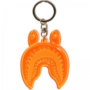 Men Bape Shark Reflective Keychain Accessories Orange USA | ZV3268628