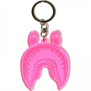 Men Bape Shark Reflective Keychain Accessories Pink USA | ZG1168918