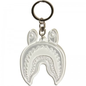 Men Bape Shark Reflective Keychain Accessories White USA | PG0487747