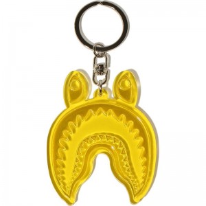 Men Bape Shark Reflective Keychain Accessories Yellow USA | OV1235625