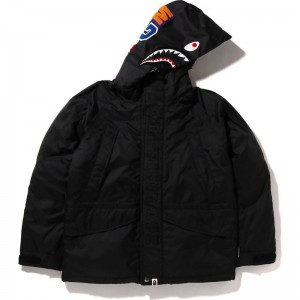 Men Bape Shark Snowboard Down Jacket Jackets Black USA | ST5455145