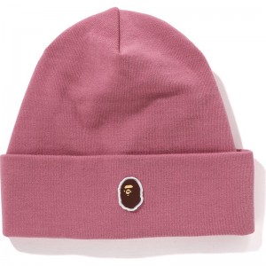 Men Bape Silicon Ape Head Knit Cap Caps Pink USA | YC6444644