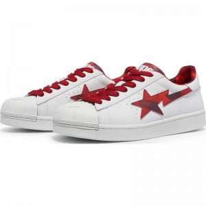 Men Bape Skull Sta Sneakers Red USA | ZF9106516