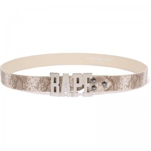 Men Bape Snake Belt Accessories Beige USA | SU4658668