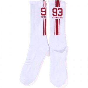 Men Bape Sports Socks Socks White USA | HH7376036