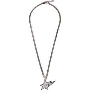 Men Bape Sta Necklace Accessories Silver USA | LC7796676