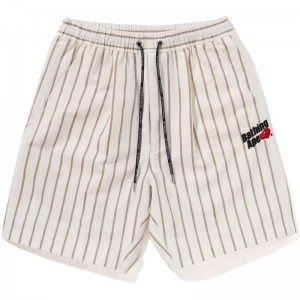 Men Bape Stripe Work Shorts Shorts White USA | QB0845985