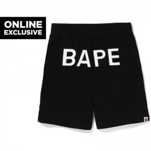 Men Bape Sweat Shorts Bapec Shorts Black USA | BR1136216