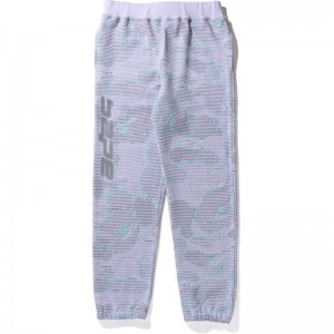 Men Bape Text Code Camo Sweat Pants Pants Grey USA | ZS2723573