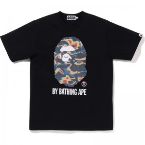 Men Bape Thermography By Bathing Ape Tee Cut And Sewn Black USA | YC9497447