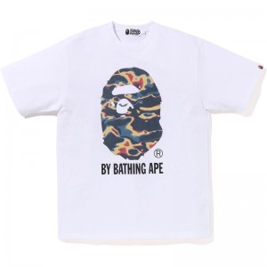 Men Bape Thermography By Bathing Ape Tee Cut And Sewn White USA | VA3959199