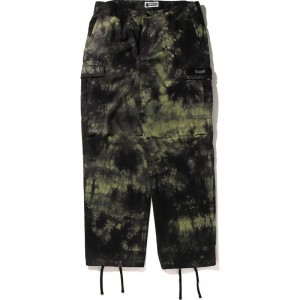 Men Bape Tie Dye Relaxed Fit 6 Pocket Pants Pants Black USA | UU3163513