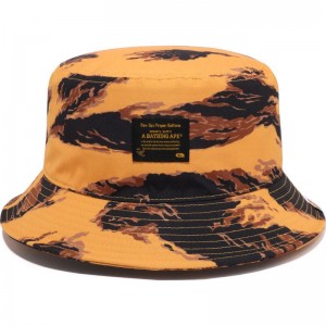 Men Bape Tiger Camo Bucket Hat Caps Orange USA | LJ9323133