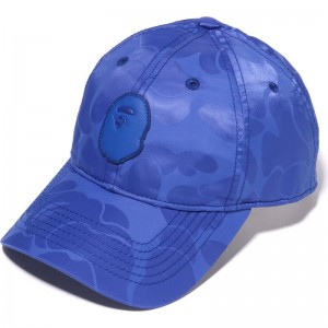 Men Bape Tonal Solid Camo Cap Caps Blue USA | YH4283623