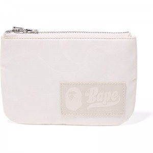 Men Bape Tonal Solid Camo Pouch Bags Ivory USA | JJ7204924