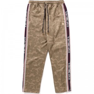 Men Bape Tonal Solid Camo Track Pants Pants Beige USA | RD1885785