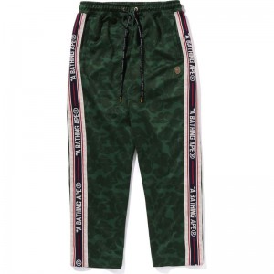 Men Bape Tonal Solid Camo Track Pants Pants Green USA | IS8039909