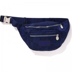 Men Bape Tonal Solid Camo Waist Bag Bags Navy USA | AI4125115