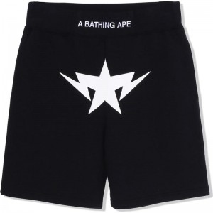 Men Bape Twinsta Sweat Shorts Shorts Black USA | XJ5889389