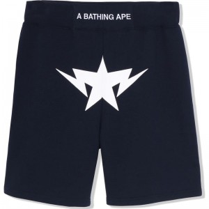 Men Bape Twinsta Sweat Shorts Shorts Navy USA | VK7411441