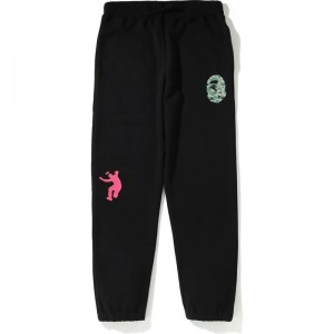 Men Bape Union X Sweat Pants Pants Black USA | YS4316236