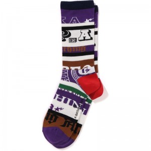 Men Bape Varsity Hoop Socks Socks Purple USA | CC3043403