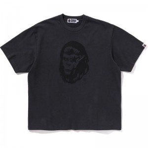 Men Bape Wgm Garment Dyed Relaxed Fit Tee Cut And Sewn Black USA | NY3331531