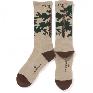 Men Bape Woodland Camo Socks Socks Black USA | DN9194314